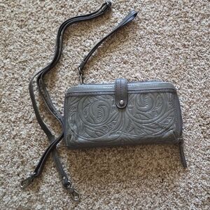 The Sak Gray Embossed Crossbody Bag